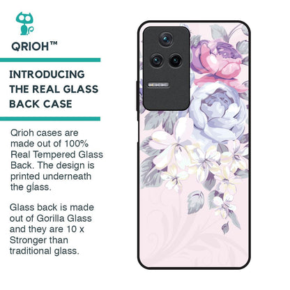 Elegant Floral Glass Case for Poco F4 5G