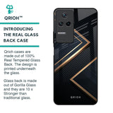 Sleek Golden & Navy Glass Case for Poco F4 5G