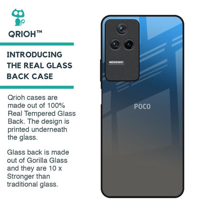 Blue Grey Ombre Glass Case for Poco F4 5G
