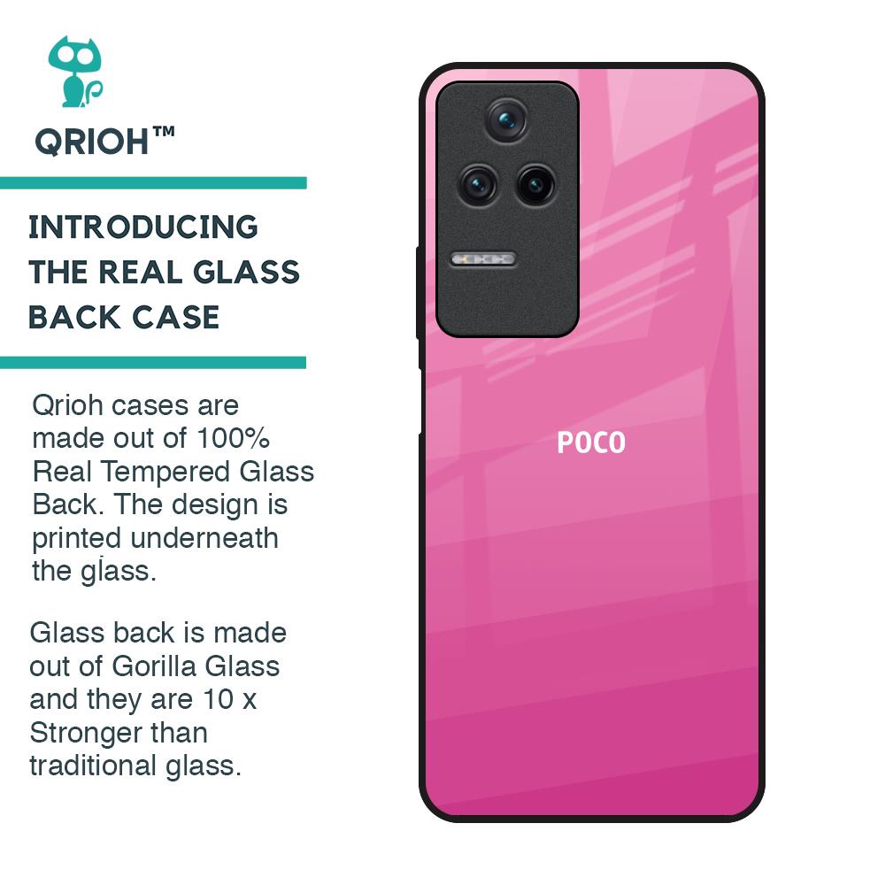 Pink Ribbon Caddy Glass Case for Poco F4 5G