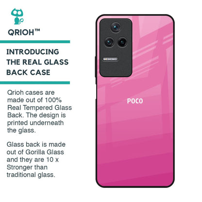 Pink Ribbon Caddy Glass Case for Poco F4 5G