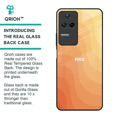 Orange Curve Pattern Glass Case for Poco F4 5G
