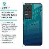 Green Triangle Pattern Glass Case for Poco F4 5G