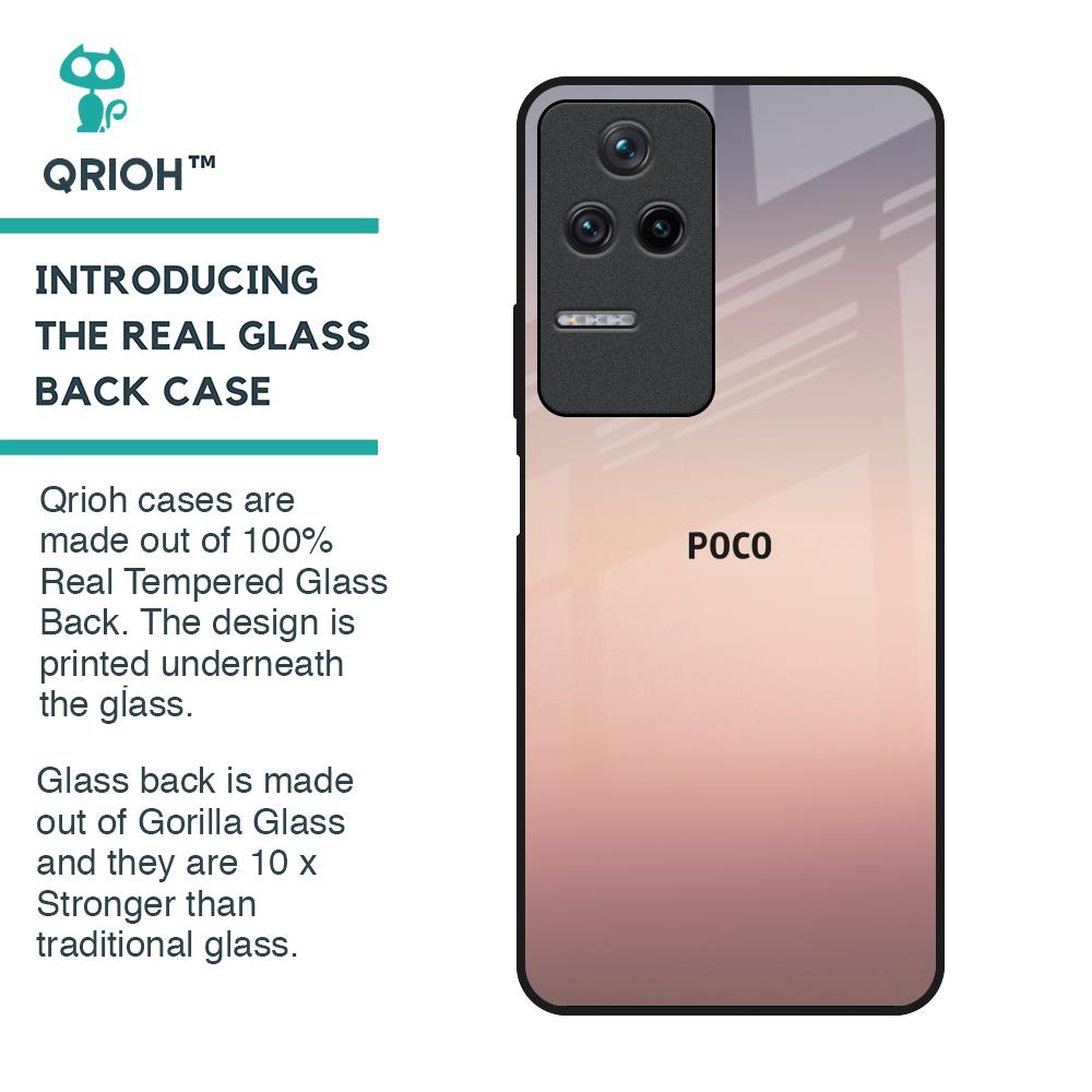 Golden Mauve Glass Case for Poco F4 5G