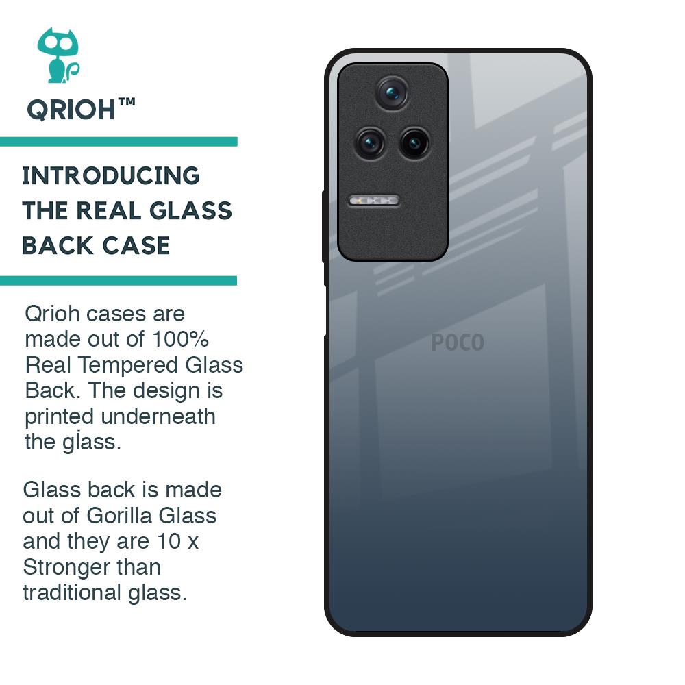 Smokey Grey Color Glass Case For Poco F4 5G