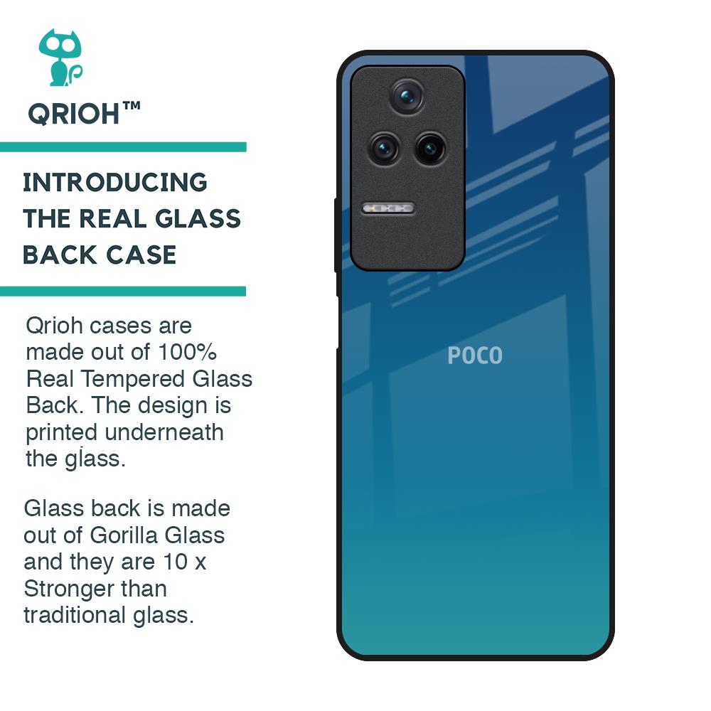 Celestial Blue Glass Case For Poco F4 5G