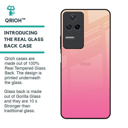Pastel Pink Gradient Glass Case For Poco F4 5G