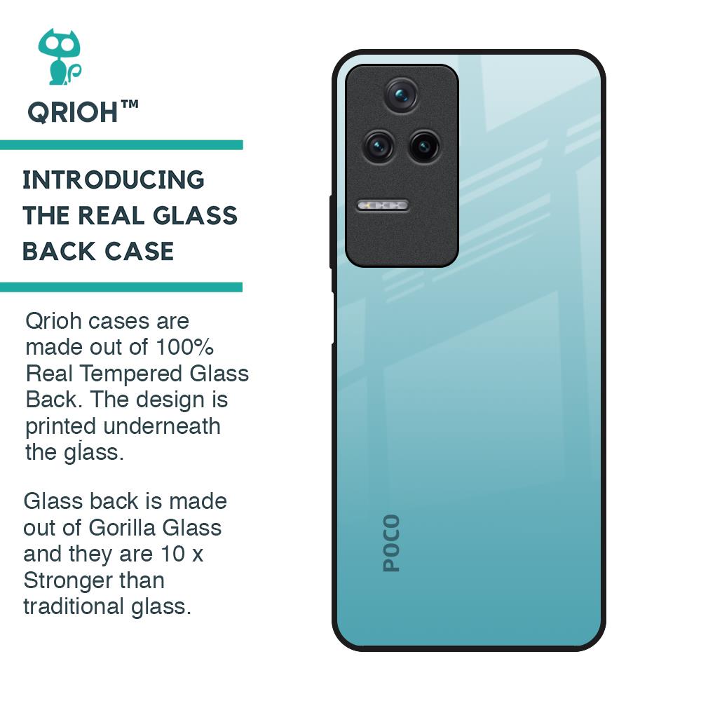 Arctic Blue Glass Case For Poco F4 5G
