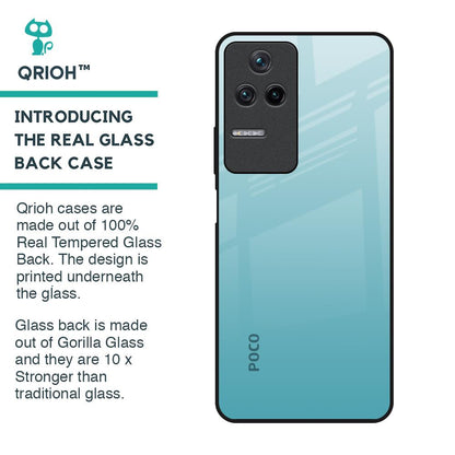 Arctic Blue Glass Case For Poco F4 5G