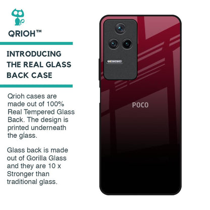 Wine Red Glass Case For Poco F4 5G