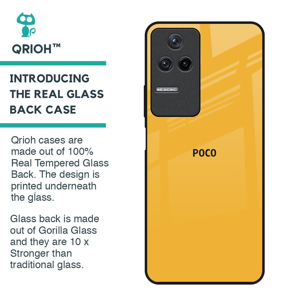 Fluorescent Yellow Glass case for Poco F4 5G