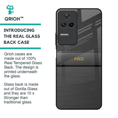 Grey Metallic Glass Case For Poco F4 5G