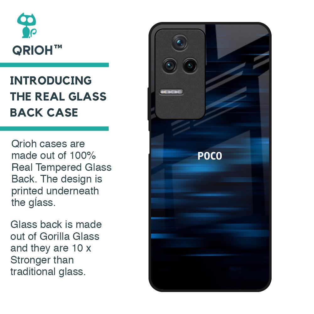 Blue Rough Abstract Glass Case for Poco F4 5G