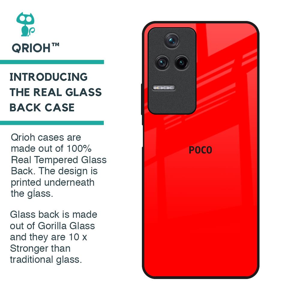 Blood Red Glass Case for Poco F4 5G