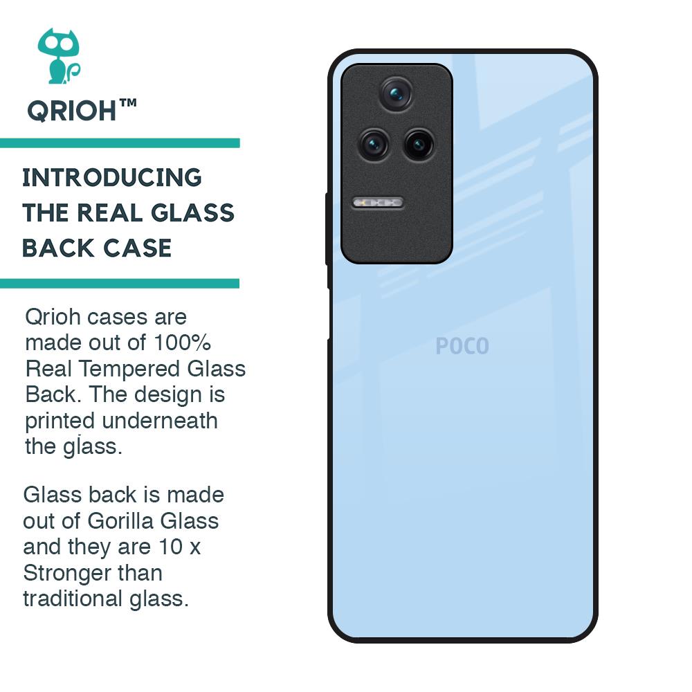 Pastel Sky Blue Glass Case for Poco F4 5G
