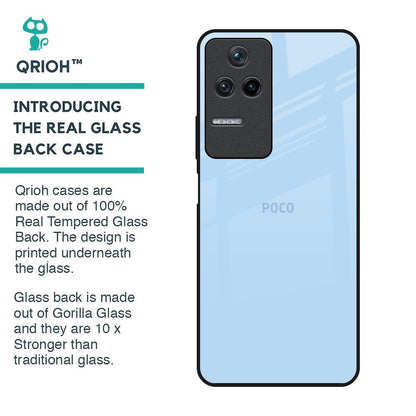 Pastel Sky Blue Glass Case for Poco F4 5G
