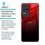 Maroon Faded Glass Case for Poco F4 5G