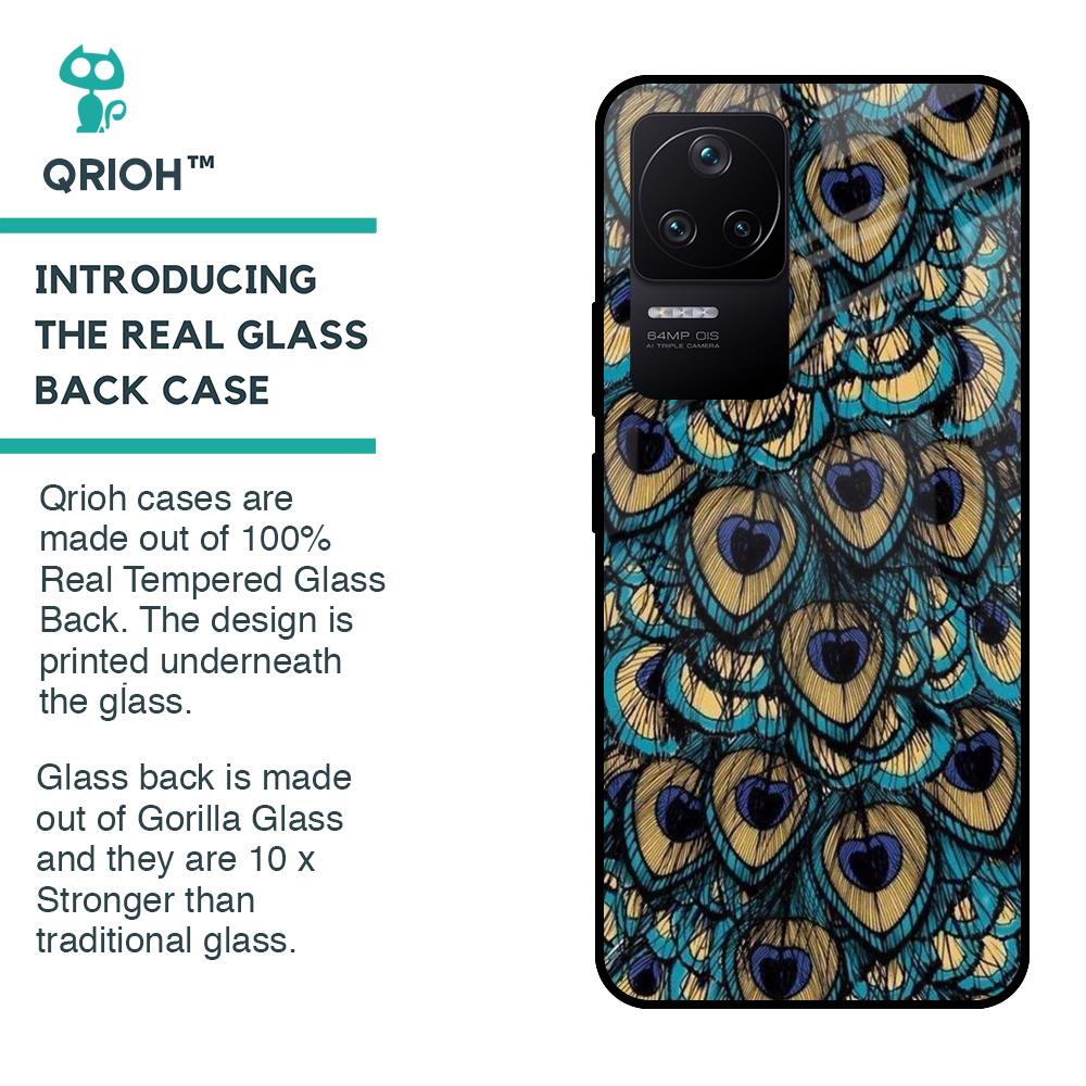 Peacock Feathers Glass case for Poco F4 5G