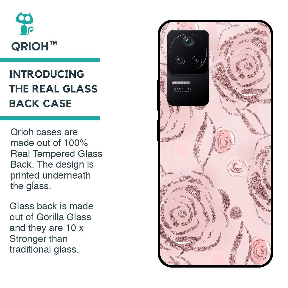Shimmer Roses Glass case for Poco F4 5G
