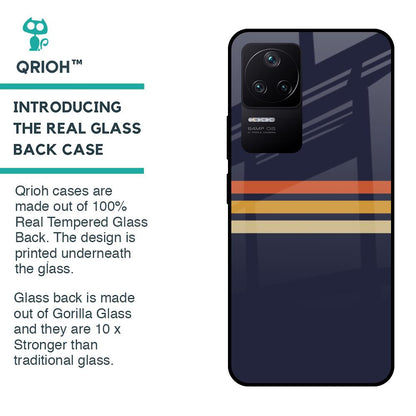 Tricolor Stripes Glass Case For Poco F4 5G