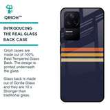 Tricolor Stripes Glass Case For Poco F4 5G