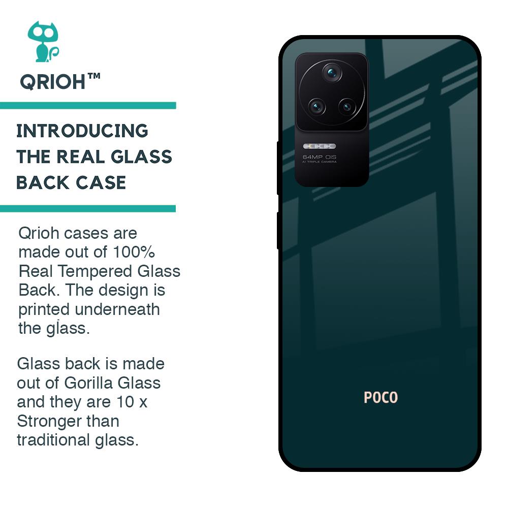 Hunter Green Glass Case For Poco F4 5G