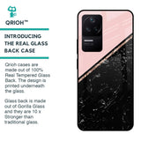 Marble Texture Pink Glass Case For Poco F4 5G