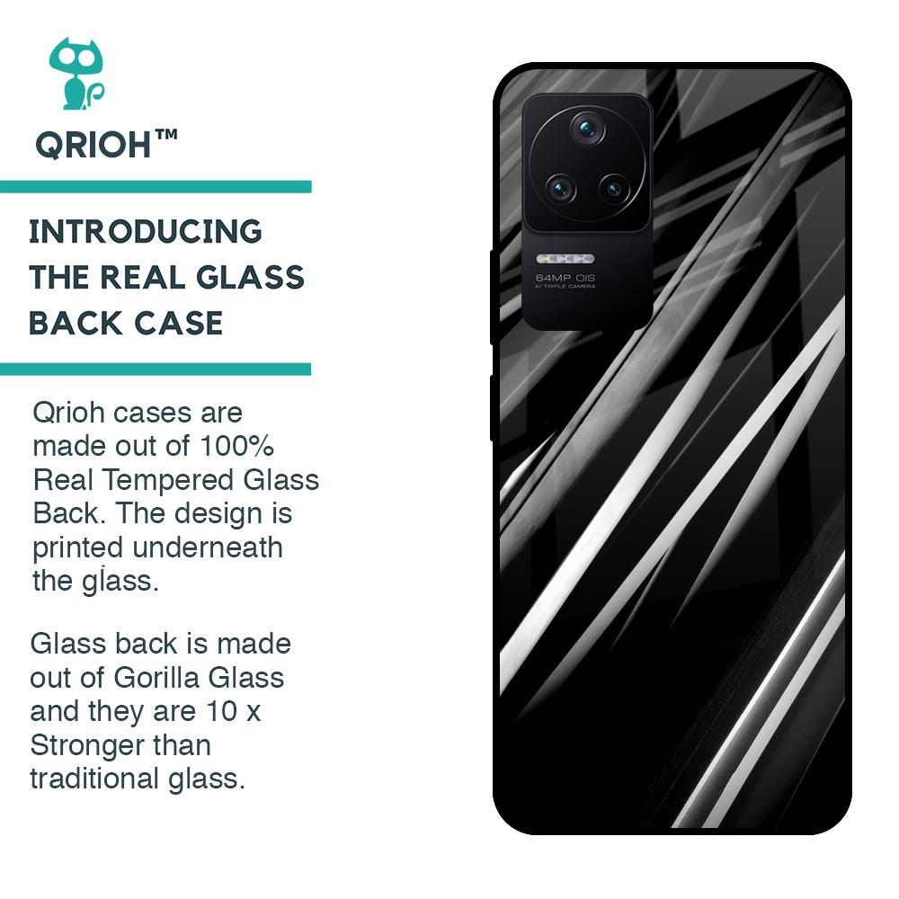 Black & Grey Gradient Glass Case For Poco F4 5G
