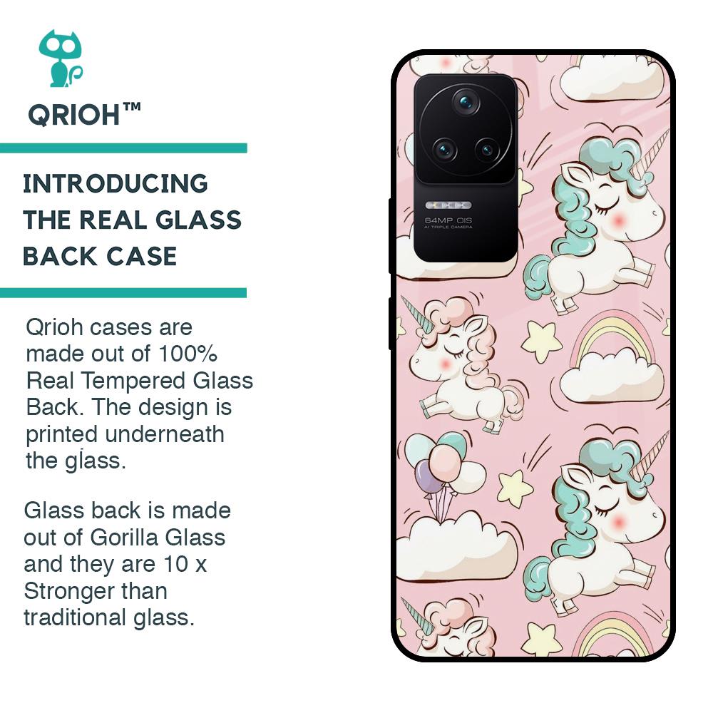 Balloon Unicorn Glass case for Poco F4 5G