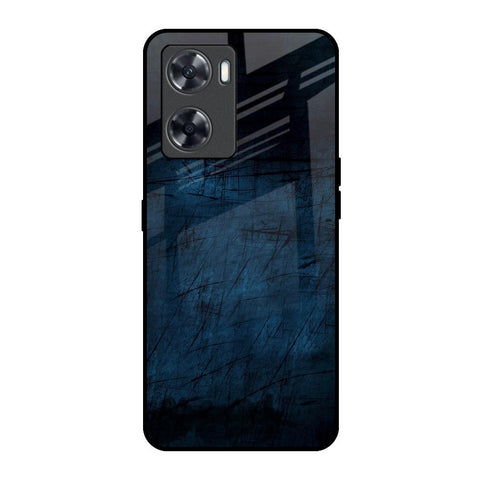 Dark Blue Grunge Oppo A57 4G Glass Back Cover Online