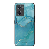Blue Golden Glitter Oppo A57 4G Glass Back Cover Online