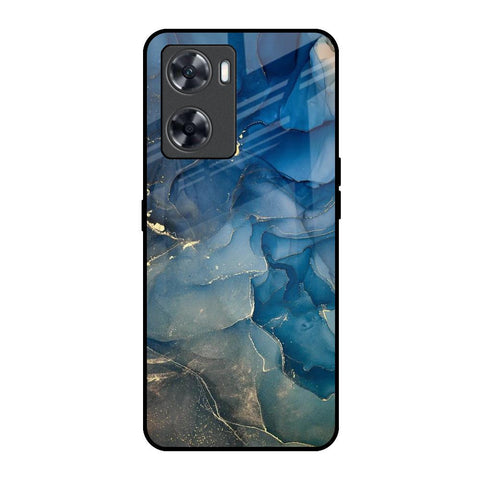 Blue Cool Marble Oppo A57 4G Glass Back Cover Online