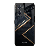 Sleek Golden & Navy Oppo A57 4G Glass Back Cover Online