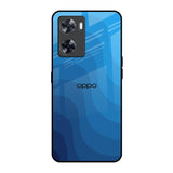 Blue Wave Abstract Oppo A57 4G Glass Back Cover Online