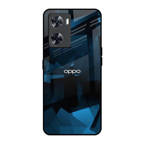 Polygonal Blue Box Oppo A57 4G Glass Back Cover Online