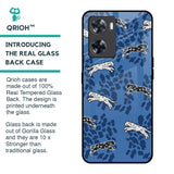 Blue Cheetah Glass Case for Oppo A57 4G