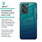 Green Triangle Pattern Glass Case for Oppo A57 4G