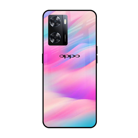 Colorful Waves Oppo A57 4G Glass Cases & Covers Online