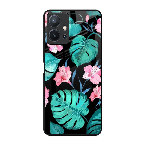 Tropical Leaves & Pink Flowers Vivo T1 5G Glass Back Cover Online