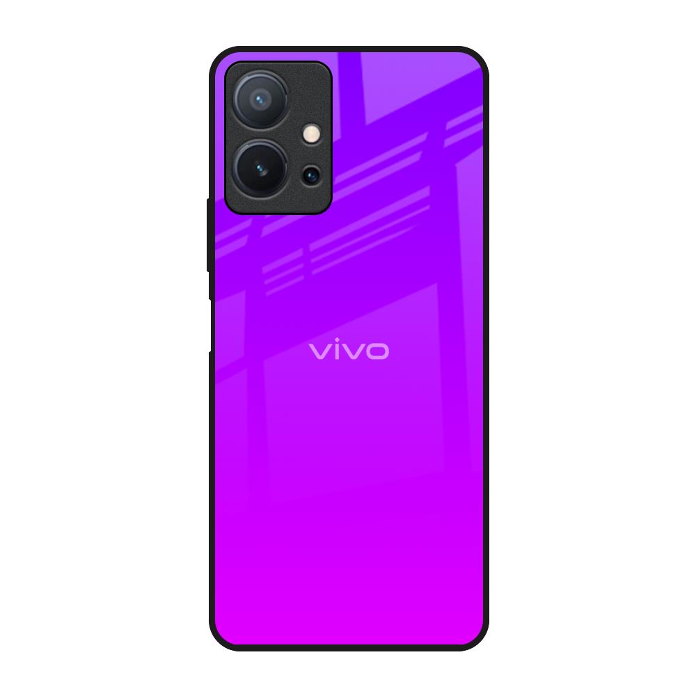 Purple Pink Vivo T1 5G Glass Back Cover Online