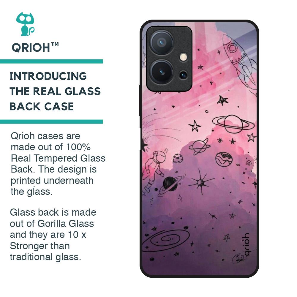 Space Doodles Glass Case for Vivo T1 5G