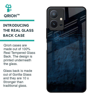 Dark Blue Grunge Glass Case for Vivo T1 5G