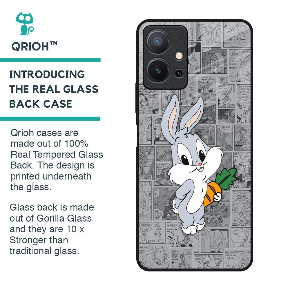 Cute Baby Bunny Glass Case for Vivo T1 5G