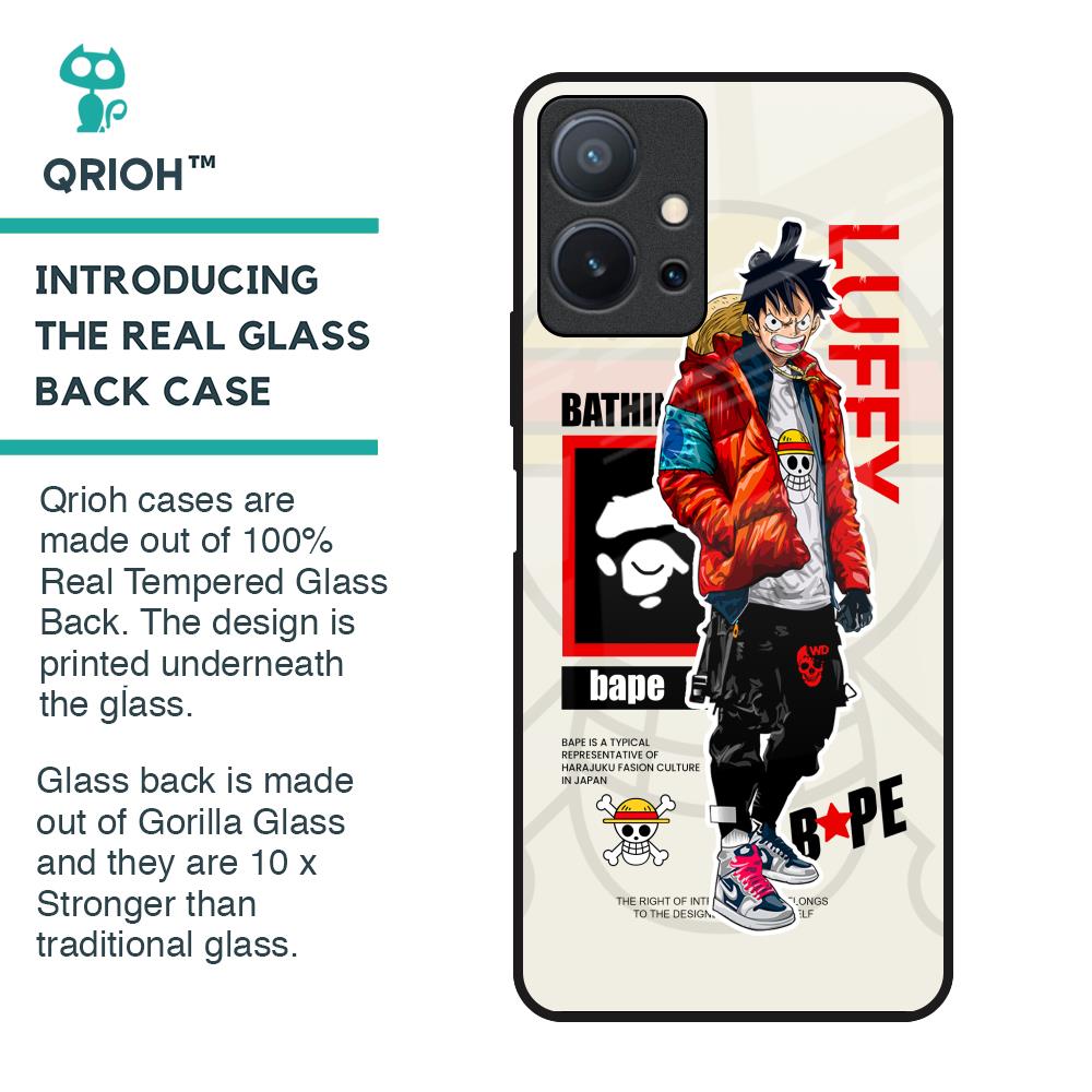 Bape Luffy Glass Case for Vivo T1 5G
