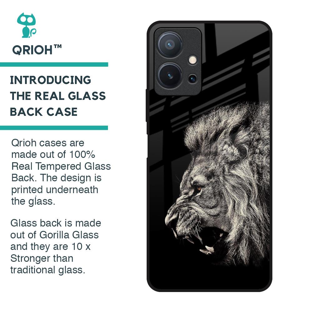 Brave Lion Glass Case for Vivo T1 5G