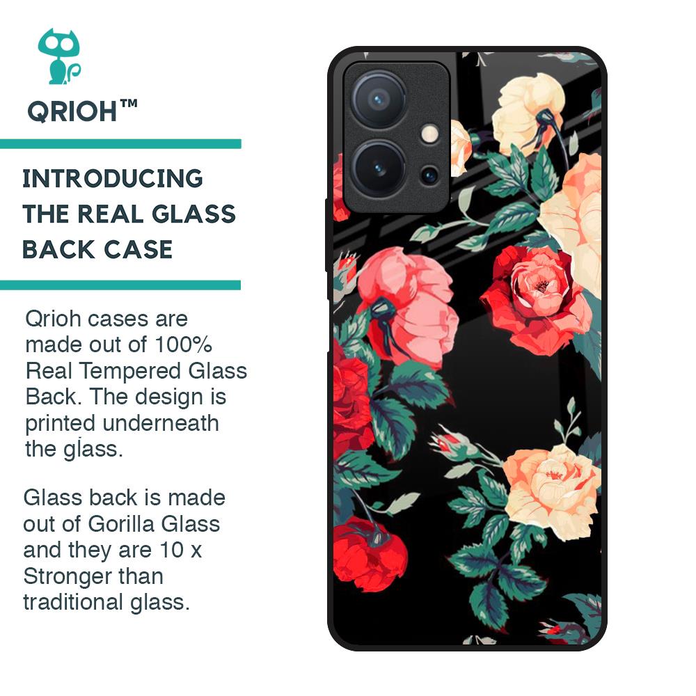 Floral Bunch Glass Case For Vivo T1 5G