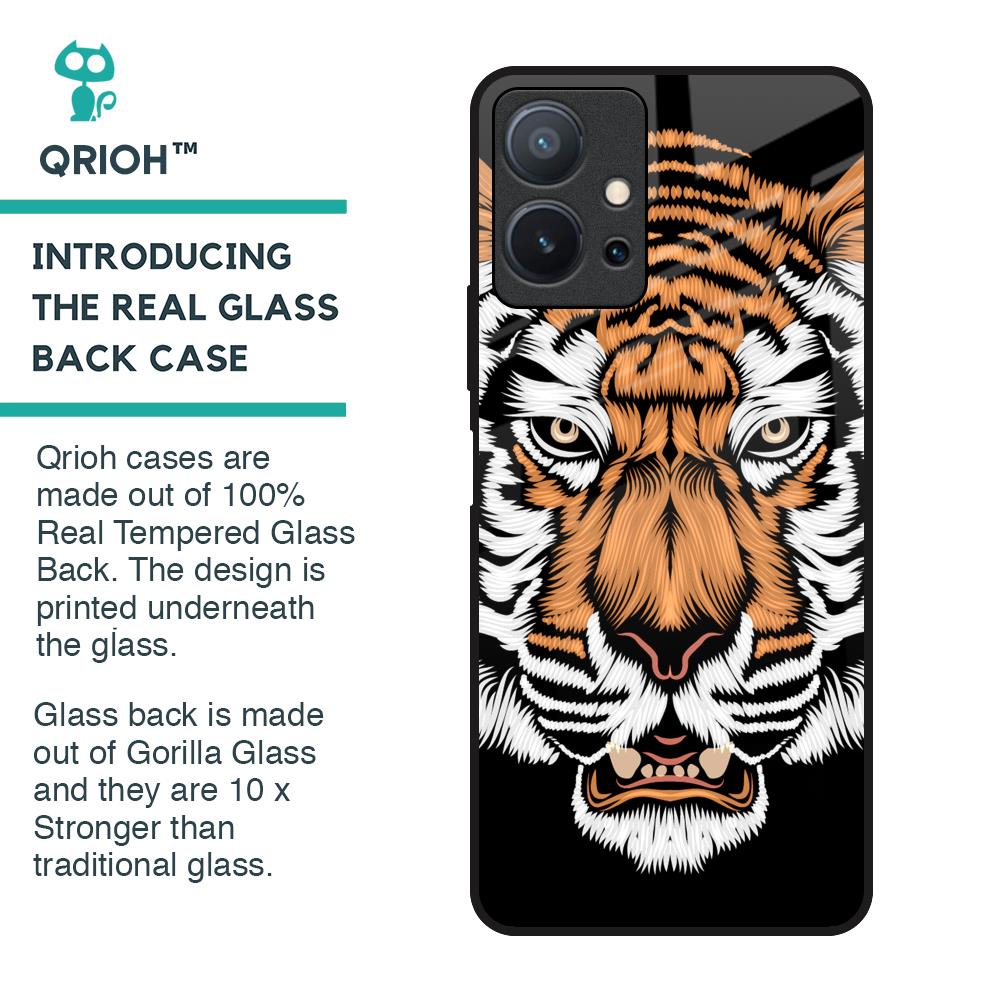 Angry Tiger Glass Case For Vivo T1 5G
