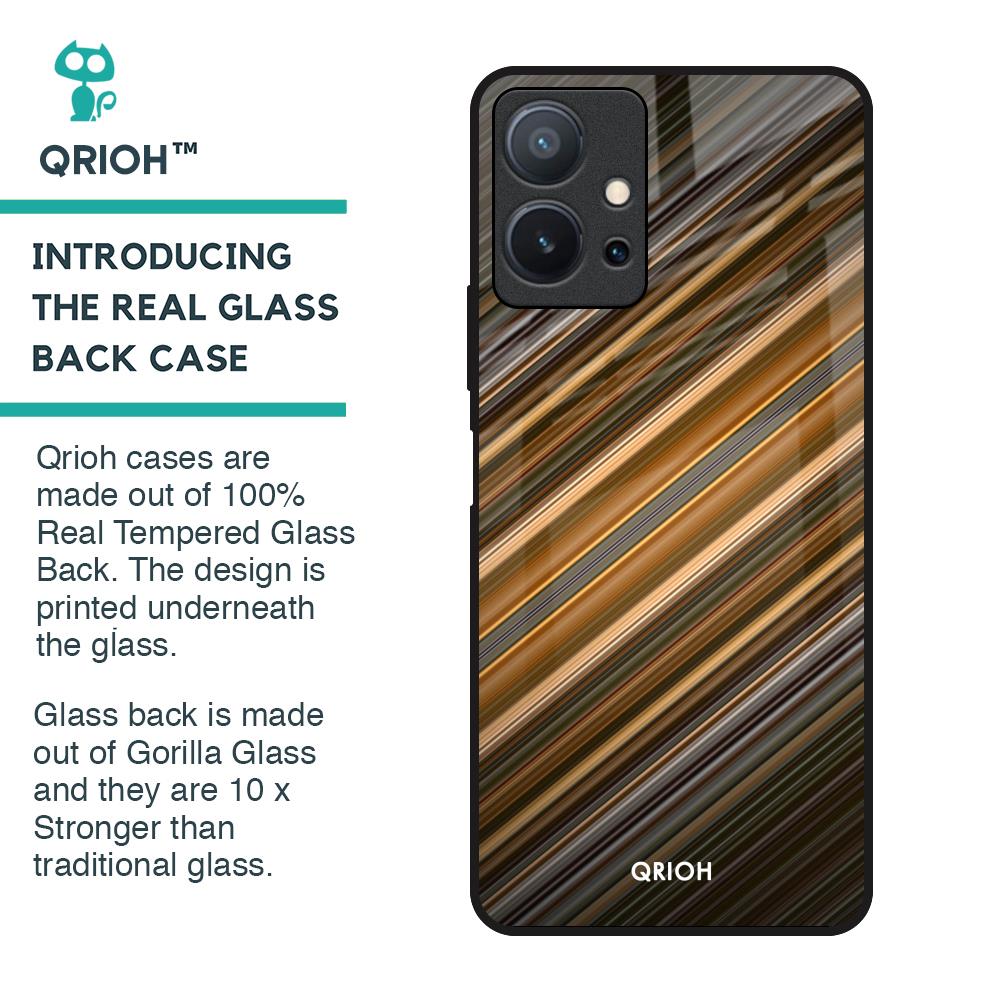 Diagonal Slash Pattern Glass Case for Vivo T1 5G
