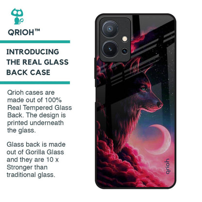 Moon Wolf Glass Case for Vivo T1 5G