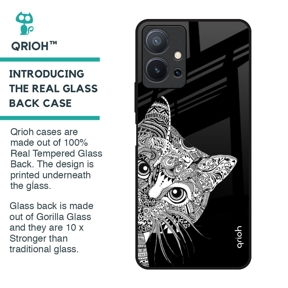 Kitten Mandala Glass Case for Vivo T1 5G